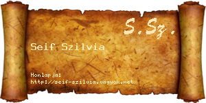 Seif Szilvia névjegykártya