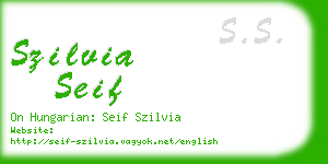 szilvia seif business card